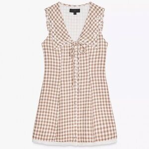 Zara GINGHAM SHORT DRESS WITH PETER PAN COLLAR